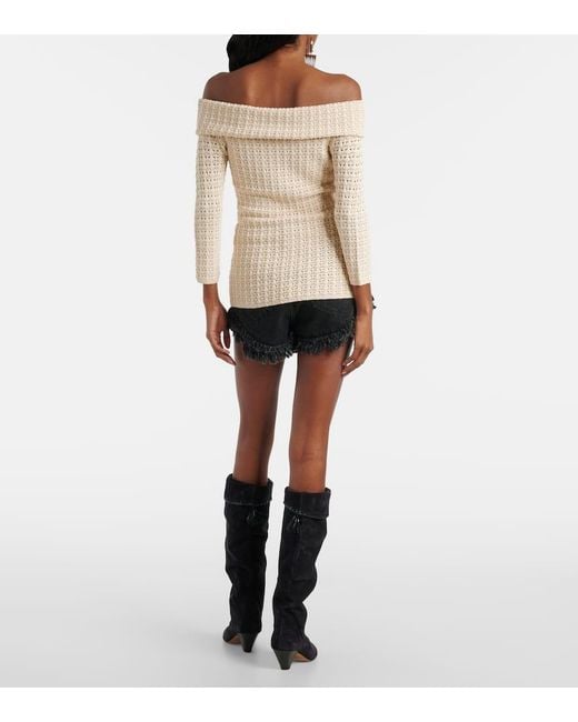 Isabel Marant Natural Off-Shoulder-Top Dermottega Aus Haekelstrick