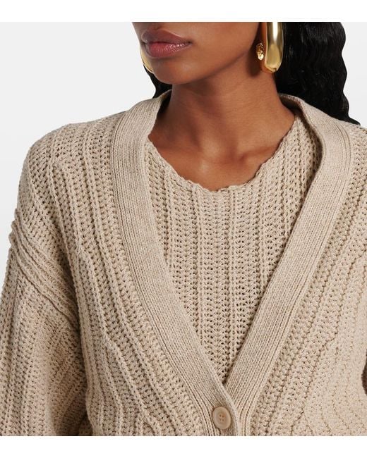 Max Mara Natural Stelvio Linen And Cotton Cardigan