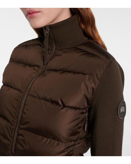 Canada Goose Brown Hybridge Wool-Blend Down Jacket
