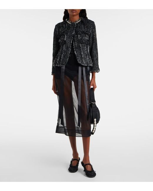 Simone Rocha Black Verzierte Jacke Aus Tweed