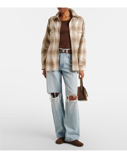 Citizens of Humanity Natural Kota Checked Cotton Flannel Shirt
