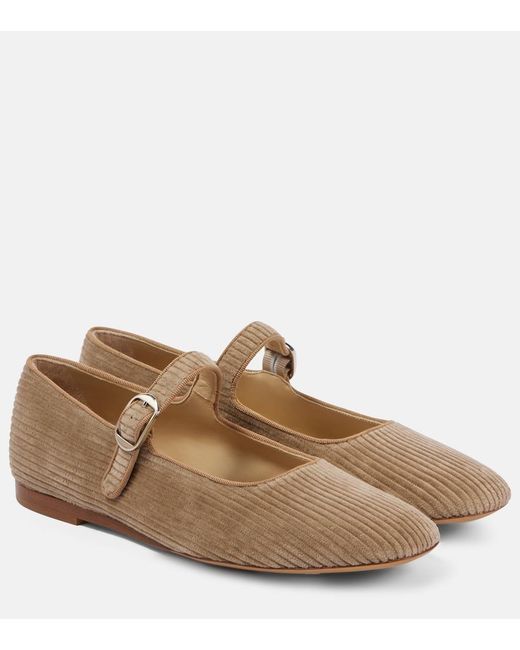 Le Monde Beryl Brown Corduroy Mary Jane Flats
