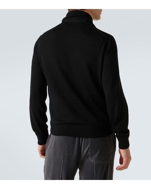 Tom Ford Jacke Aus Einem Wollgemisch Mit Veloursleder in Black für Herren