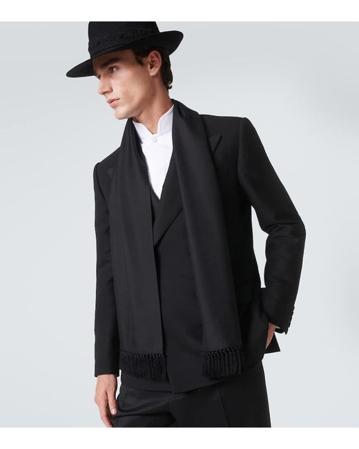 Bufanda De Seda Con Flecos Loro Piana de hombre de color Black
