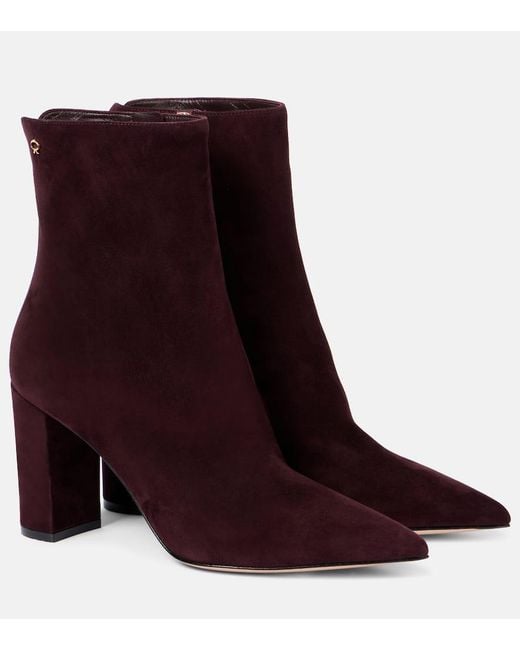 Gianvito Rossi Purple Lyell Suede Ankle Boots