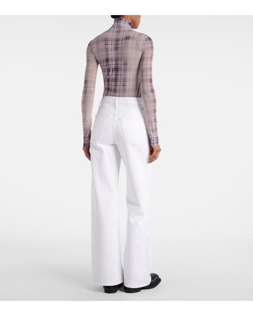 Agolde White Dame High-Rise Wide-Leg Jeans