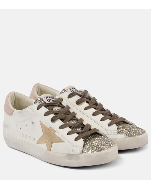 Golden Goose Deluxe Brand Metallic Super-Star Glitter Leather Sneakers