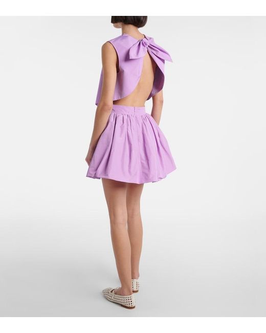 Patou Purple Gathered Miniskirt