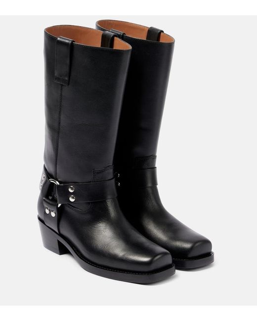 Paris Texas Black Bikerstiefel Roxy Aus Leder