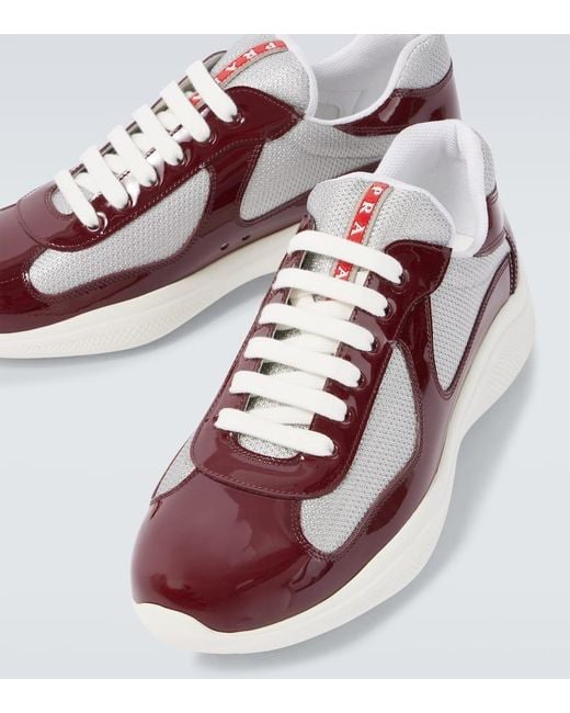 Prada Multicolor Patent Leather-Blend America's Cup Sneakers for men