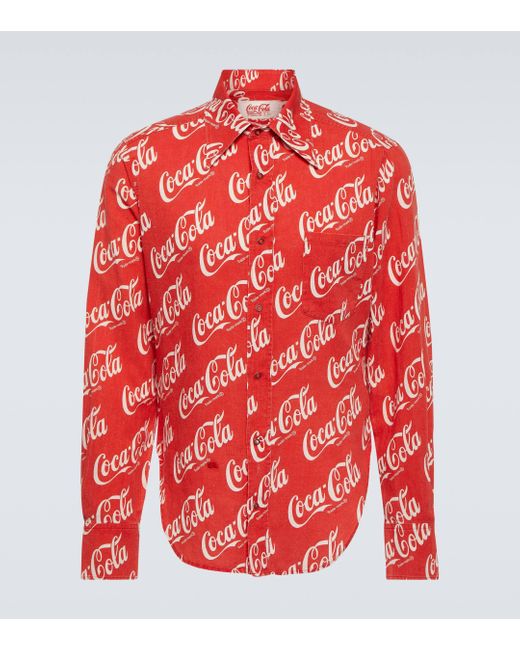 X Coca-Cola® – Chemise imprimee en coton et lin ERL pour homme en coloris Red