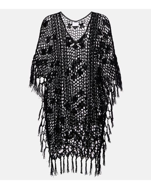 Anna Kosturova Black Kaftan Aus Haekelstrick