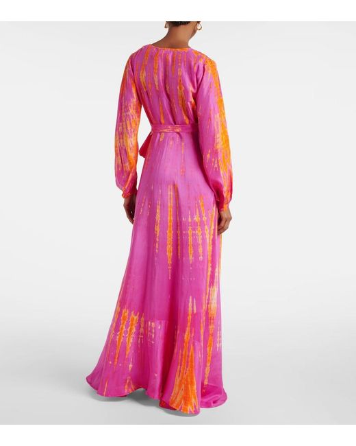 Anna Kosturova Pink Silk Maxi Dress