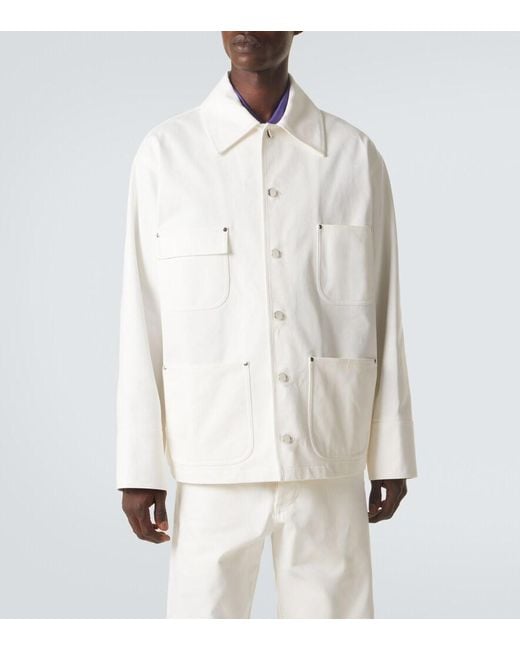 Plan C White Denim Field Jacket for men