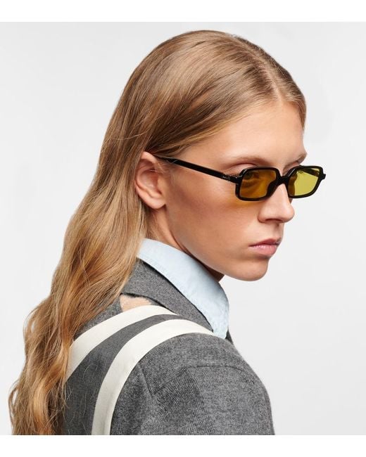 Miu Miu Brown Miu Regard Rectangular Sunglasses