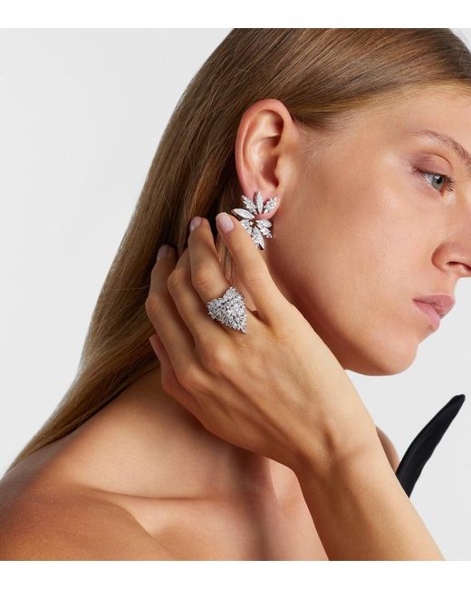 YEPREM White Y-Not 18Kt Ring With Diamonds