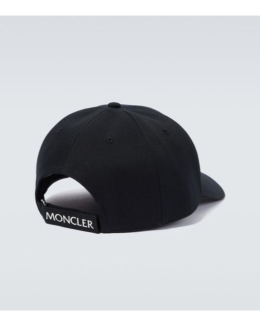 Gorra de algodon con logo Moncler de hombre de color Black