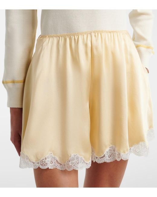 Chloé Natural Silk Satin Shorts