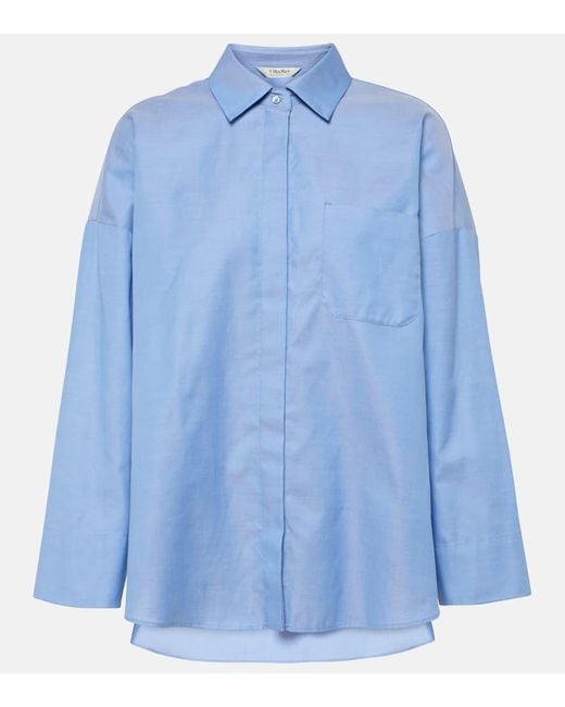 Camicia Lodola in cotone di Max Mara in Blue