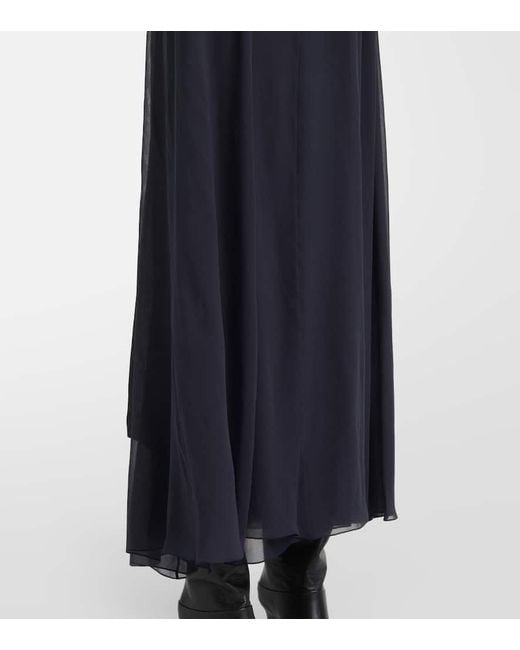 Chloé Blue Maxikleid Aus Seiden-Georgette