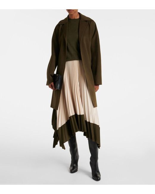 Joseph Green Light Double Face Cranwood Wool And Silk Coat