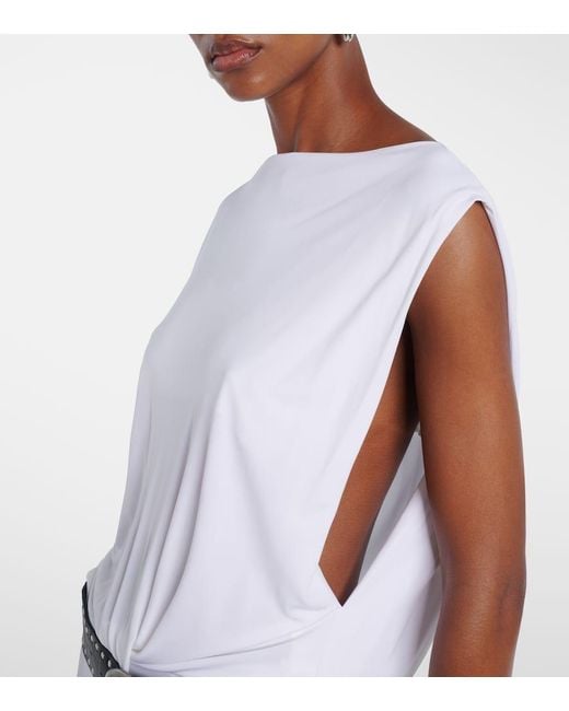 Christopher Esber White Belted Draped Jersey Maxi Dress