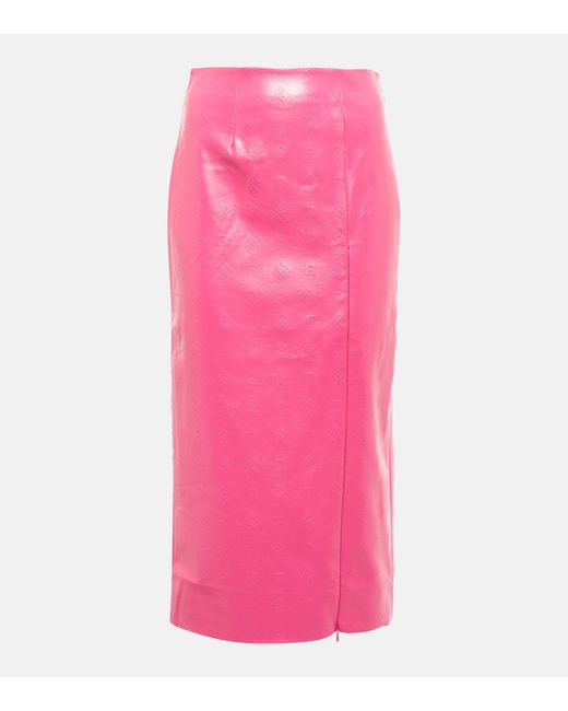 ROTATE BIRGER CHRISTENSEN Leeds Faux Leather Pencil Skirt in Pink | Lyst