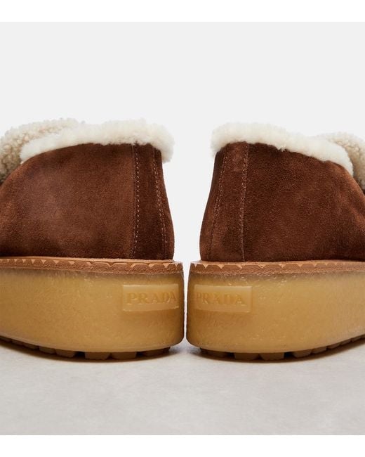 Prada Brown Suede Loafers