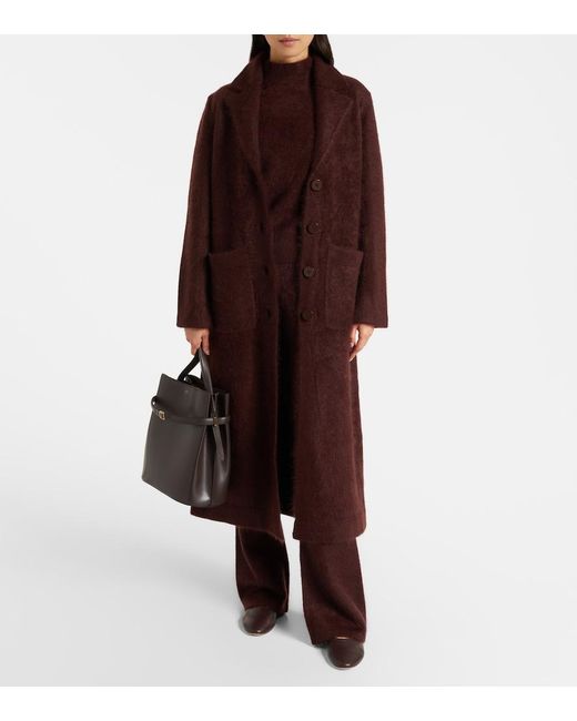Dorothee Schumacher Purple Fluffy Statement Wool-Blend Coat