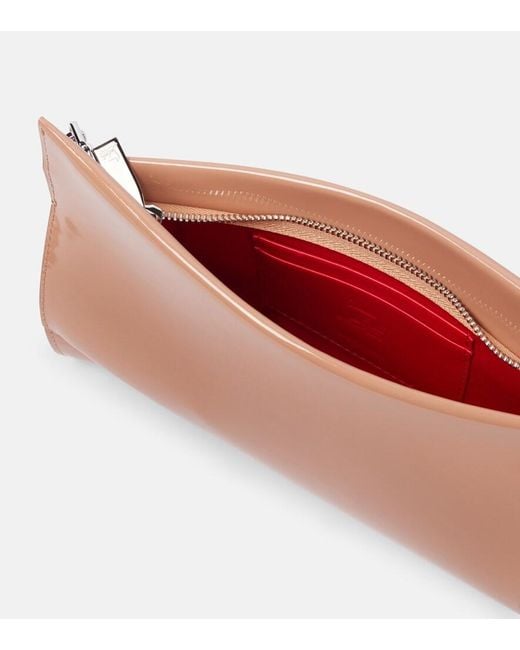 Christian Louboutin White Loubitwist Small Patent Leather Clutch