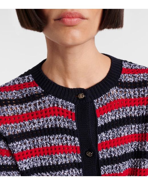Gucci Red Cardigan Aus Einem Baumwollgemisch