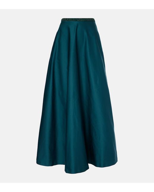 Max Mara Blue Brasile Embellished Maxi Skirt