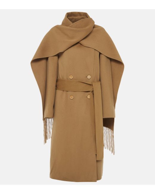 Joseph Natural Lepage Caped Wool-Silk Wrap Coat