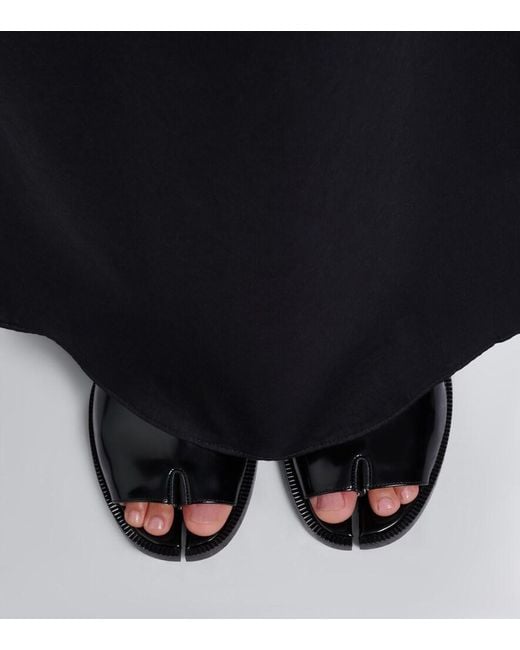 Maison Margiela Black Tabi Leather Mules