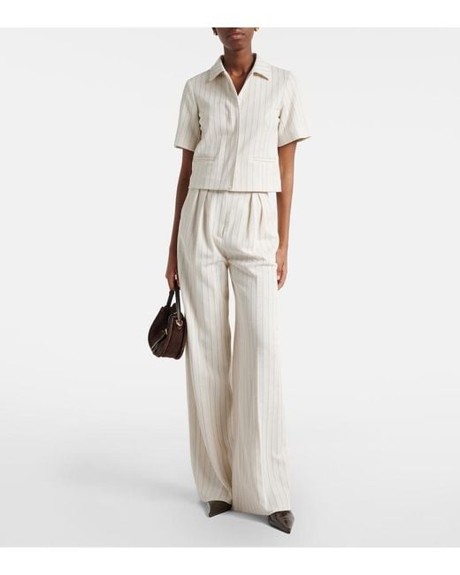 Max Mara White Striped Cotton Jacket