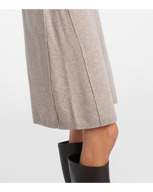 Jardin Des Orangers Natural Knitted Wool And Cashmere Midi Dress