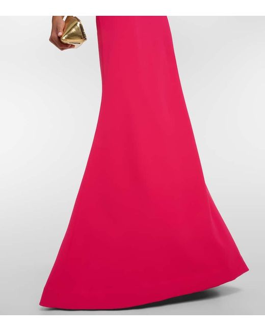 Abito lungo in crepe di Elie Saab in Pink