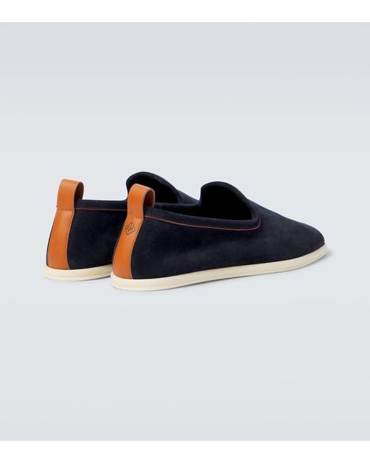 Mocassini Venice Walk di Loro Piana in Blue da Uomo