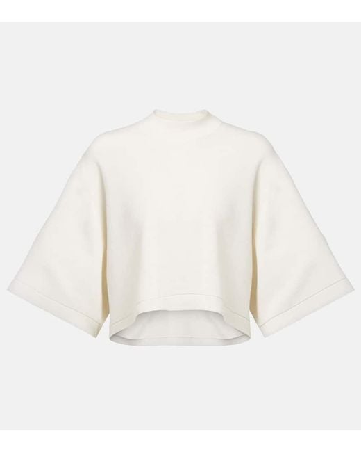 Alaïa White Cropped-Top Aus Einem Baumwollgemisch