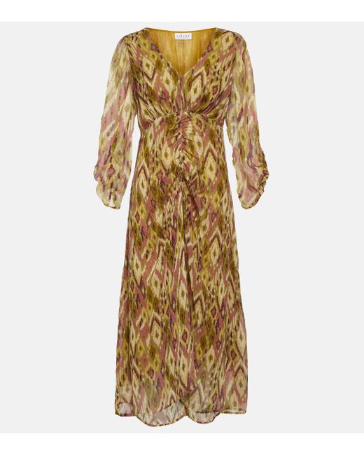 Velvet Metallic Cailey Printed Georgette Midi Dress