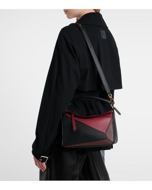 Loewe Black X Albers Puzzle Small Leather Top-Handle Bag