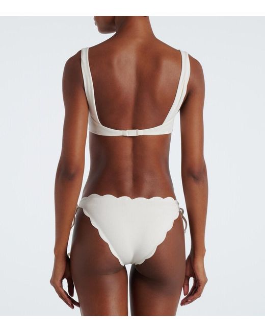 Marysia Swim White North Scalloped Bikini Top