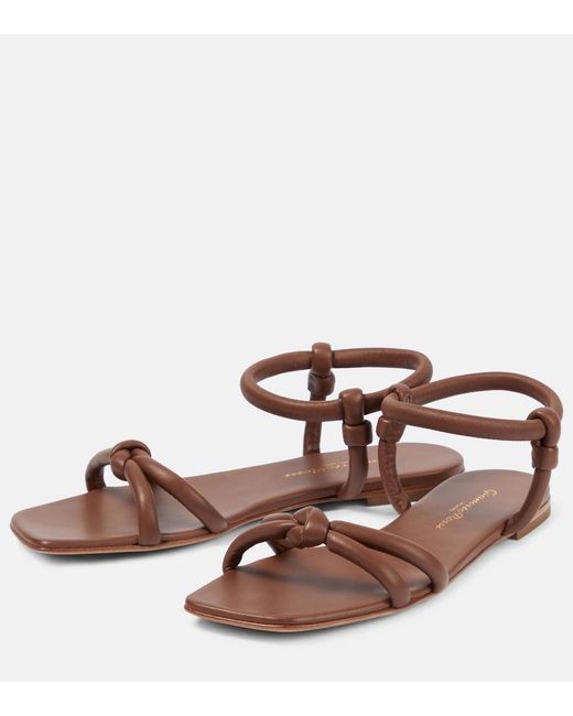 Gianvito Rossi Brown Juno Leather Sandals