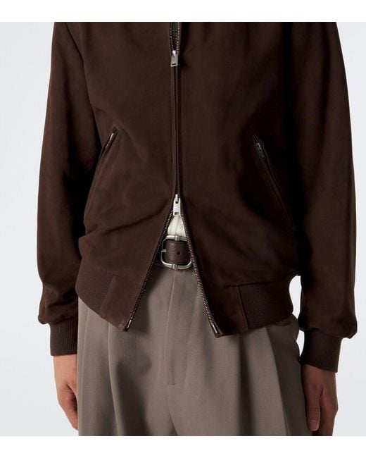 Arma Brown Didier Suede Bomber Jacket for men