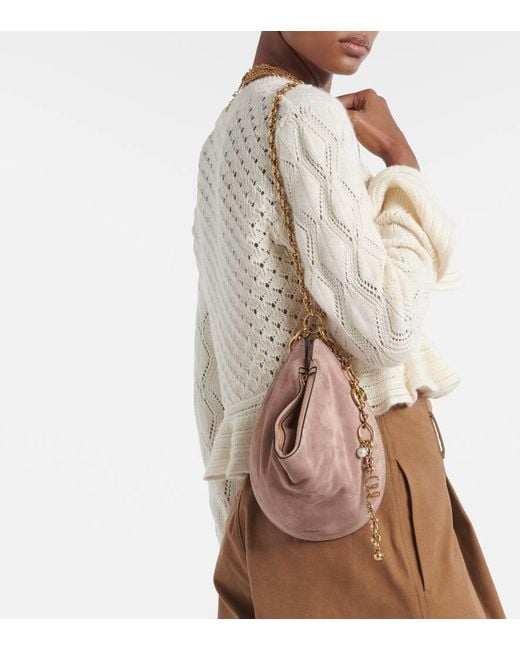 Chloé Pink Icons Small Suede Shoulder Bag