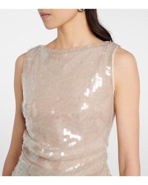Staud Natural Eton Sequined Top