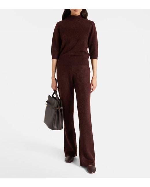 Dorothee Schumacher Purple Fluffy Statement Wool And Cashmere-Blend Flared Pants