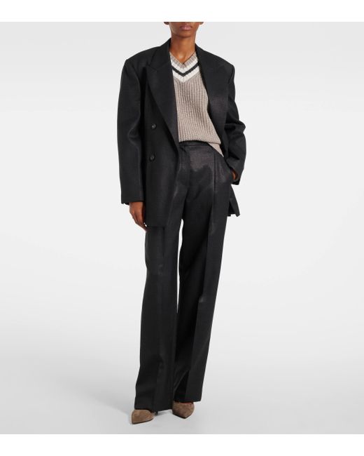 Brunello Cucinelli Black Wool-blend Blazer