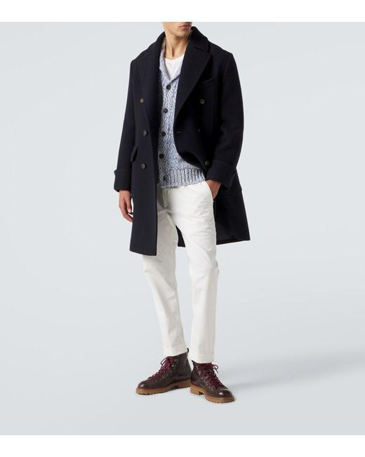 Eleventy White Cotton-Blend Slim Pants for men