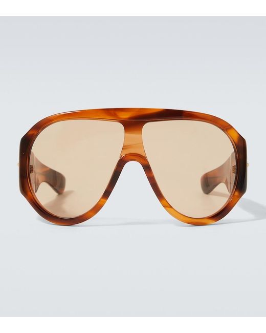 Bottega Veneta Brown Shield Sunglasses for men